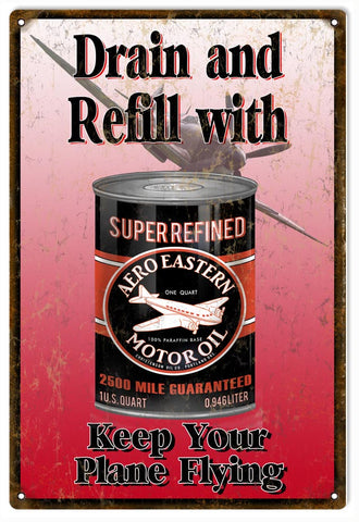 Vintage Aeroeastern Motor Oil Metal Sign