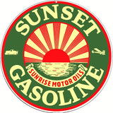 Sunset Gasoline Metal Sign