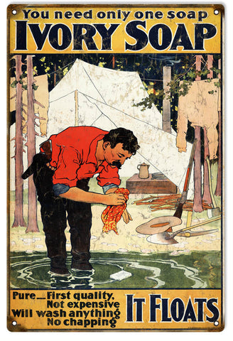 Vintage Ivory Soap Metal Sign