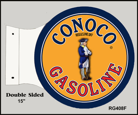 Conoco Gasoline Flange Metal Sign
