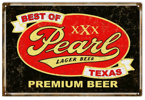 Vintage Pearl Premium Beer Metal Sign