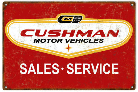 Vintage Cushman Automotive Metal Sign