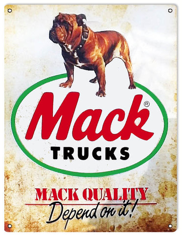Vintage Mack Trucks Metal Sign