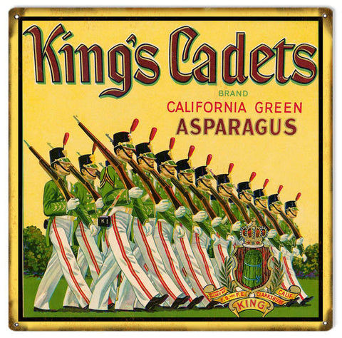 Vintage Kings Cadets Asparagus Metal Sign