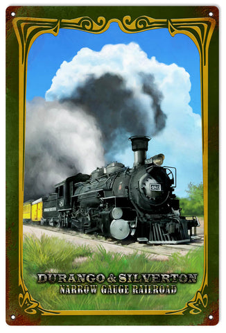 Vintage Durango And Silverton Railroad Metal Sign