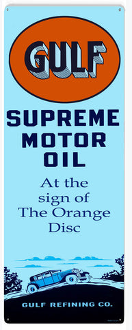 Gulf Supreme Motor Oil Metal Sign