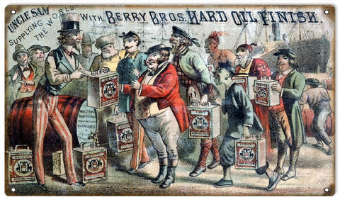 Vintage Berry Bros. Hard Oil Finish Metal Sign