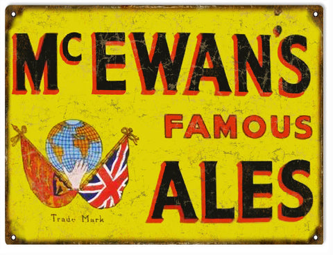Vintage McEwans Famous Ale Beer Metal Sign