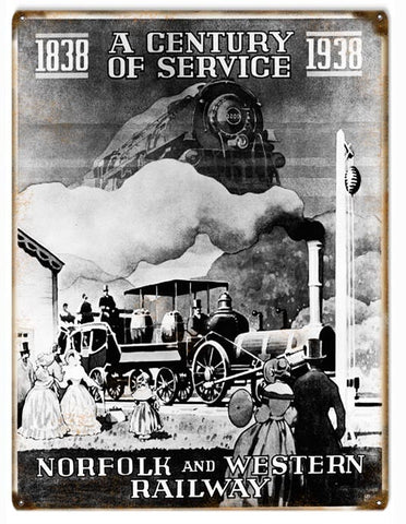 Vintage Norfolk And Western Railway Metal Sign