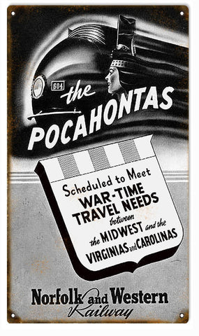 Vintage Norfolk And Western Railway Metal Sign