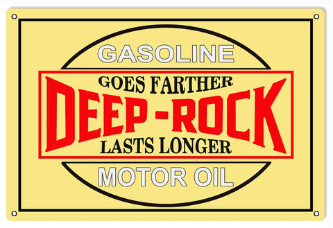 Deep Rock Gasoline Motor Oil Metal Sign