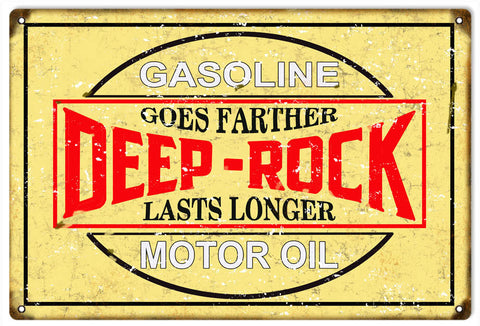 Vintage Deep Rock Gasoline And Motor Oil Metal Sign