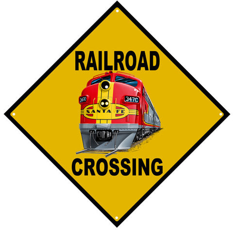 Railroad Crossing Metal Sign
