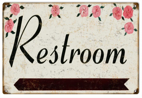 Vintage Restroom Metal Sign
