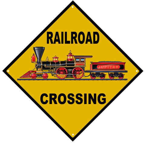 Railroad Crossing Metal Sign