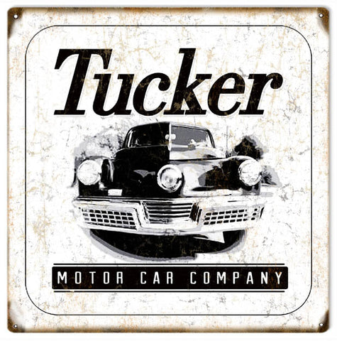 Vintage Preston Tucker Automobile Metal Sign