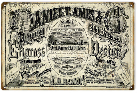 Vintage Daniel T. Ames Metal Sign