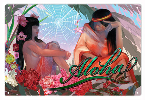 Aloha Hawaiian Island Metal Sign