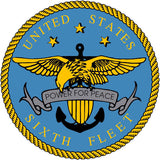 United States Sixth Fleet Metal Sign