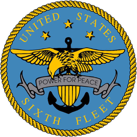 United States Sixth Fleet Metal Sign