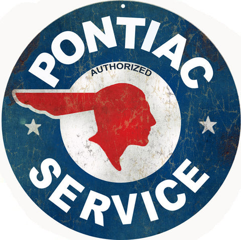 Pontiac Service Station Metal Sign