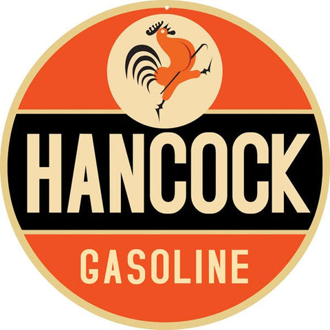 Hancock Gasoline Metal Sign