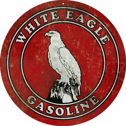 Vintage White Eagle Gasoline Metal Sign