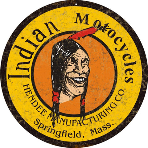 Vintage Indian Motocycle Metal Sign
