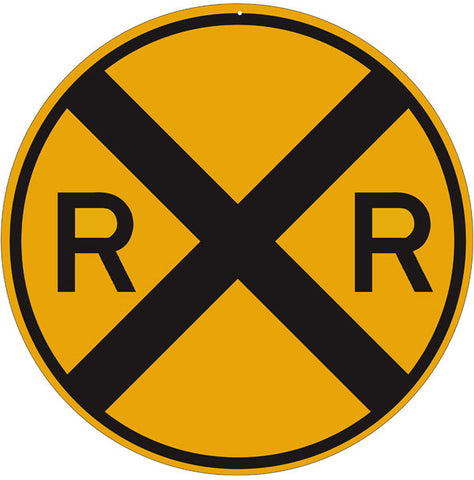 Rialroad Crossing Metal Sign