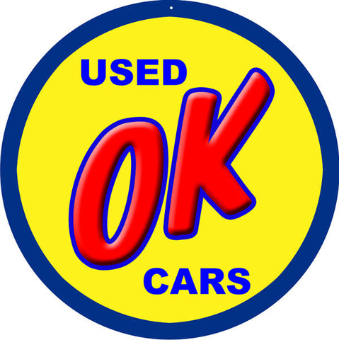 Used Ok Cars Garage Metal Sign