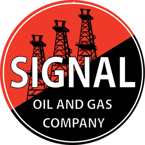 Signal Oil Round 14 inch metal sign