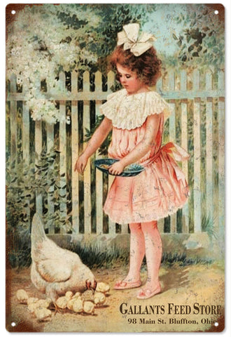 Vintage Gallants Feed Store Country Metal Sign
