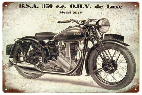 Vintage B.S.A Motorcycle Metal Sign