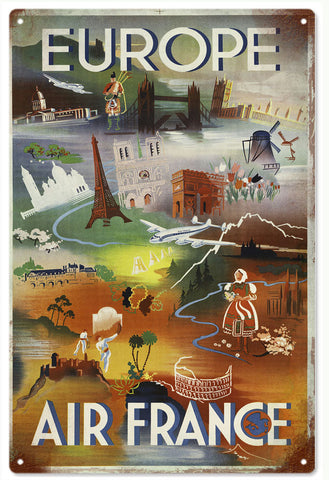 Old School Vintage Air France Metal Sign