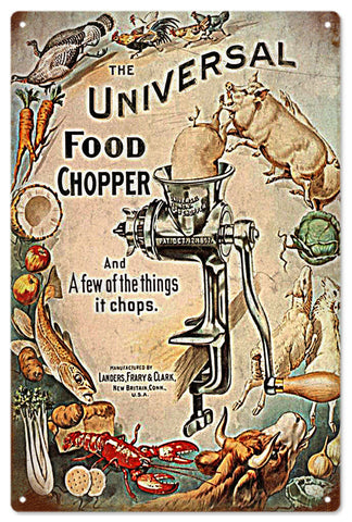 Vintage Universal Food Chopper Metal Sign