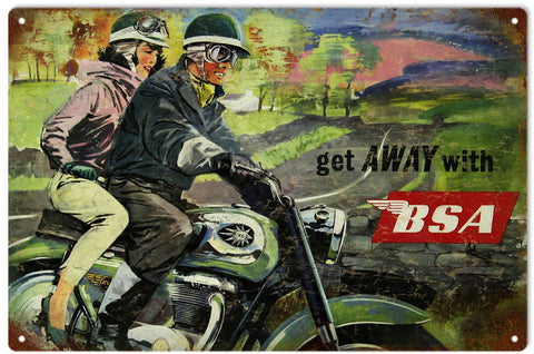 Vintage BSA Motorcycle Metal Sign