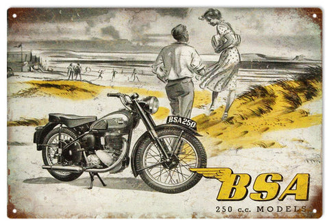 Vintage BSA Motorcycle Metal Sign