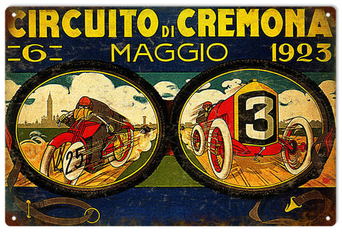 Vintage circuito di cremona Garage Metal Sign