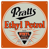 Pratts Ethyl Petro Gasoline Metal Sign