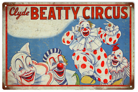 Vintage Cyde Beatty Circus Metal Sign