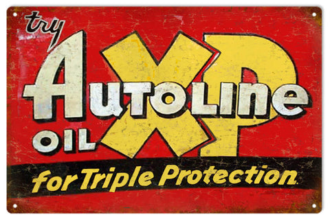 Vintage XP Autoline Gasoline Metal Sign