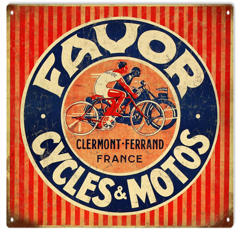 Vintage Favor Cycles Metal Sign