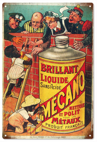 Vintage Mecano Liquid Metal Sign