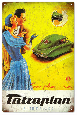 Vintage Tattaplan Automobile Metal Sign