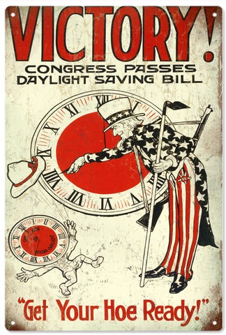Vintage Victory Daylight Savings Metal Sign