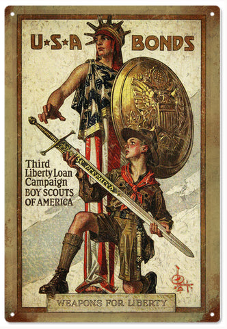 Vintage Boy Scouts Of America Metal Sign