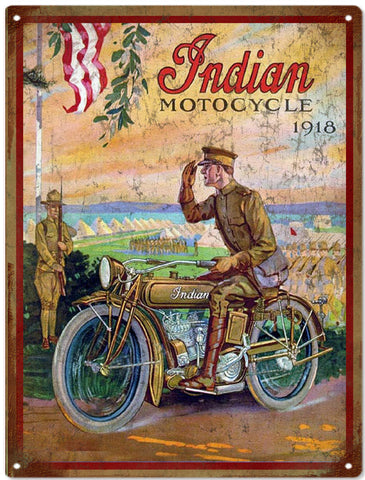 Vintage Indian Motorcycle Metal Sign