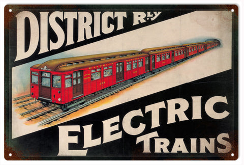 Vintage Electric Trains Metal Sign