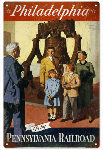 Vintage Philadelphia Railroad Metal Sign