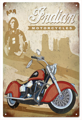 Vintage Indian Motorcycle Metal Sign